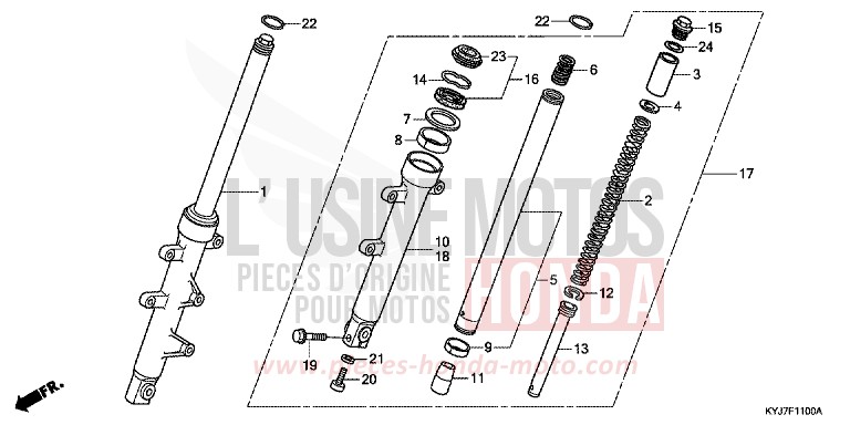 GABEL, VORNE von CBR250R ABS NITRIC ORANGE (YR271) von 2013